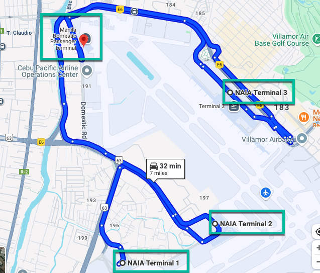 Manila NAIA Airport to Palawan - Terminals